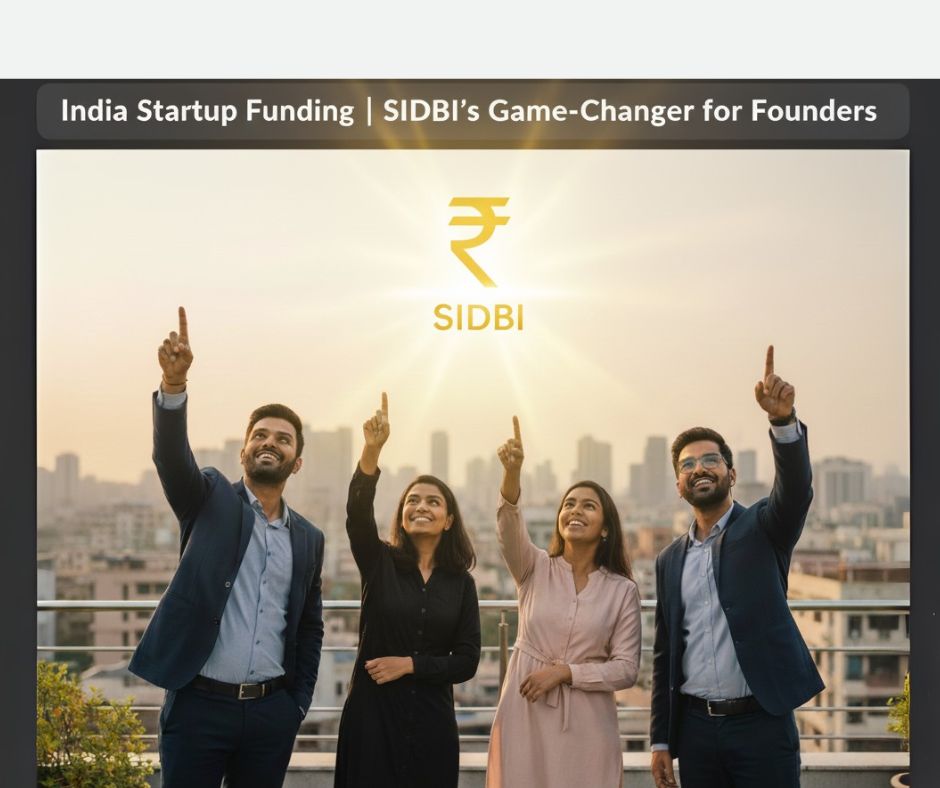 Founders discussing startup funding ideas, representing India startup funding scheme via SIDBI FFS.